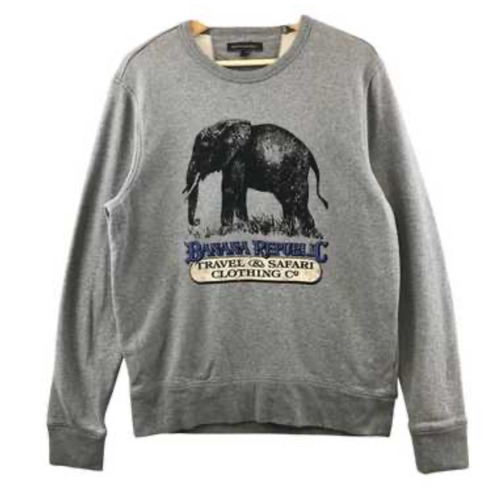 Banana Republic Travel & Safari Clothing Co. Gray Elephant Sweatshirt